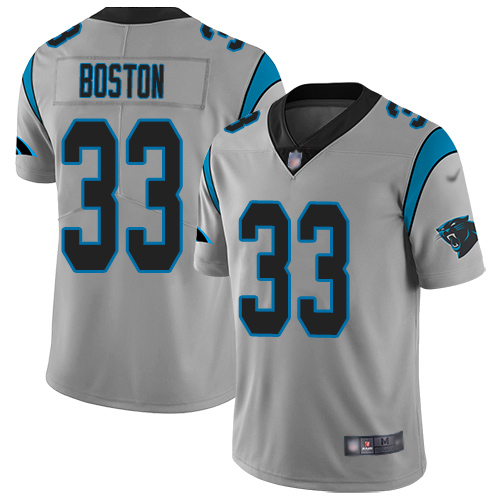 Carolina Panthers Limited Silver Youth Tre Boston Jersey NFL Football #33 Inverted Legend->carolina panthers->NFL Jersey